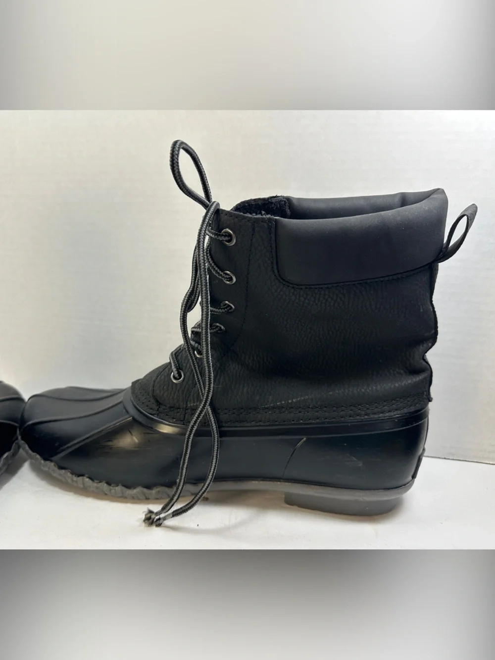 Weatherproof Black Lace-Up Men's Snow Boots Water proof Winter